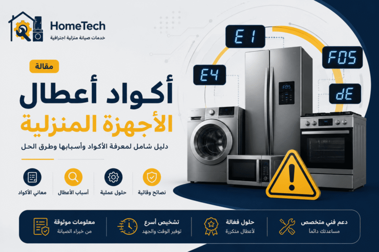 أكواد أعطال الأجهزة المنزلية | دليل شامل لمعاني الأكواد وحلولها